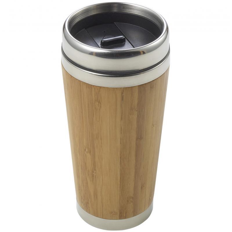 Bamboo Double Wall Travel Mug - illuminated