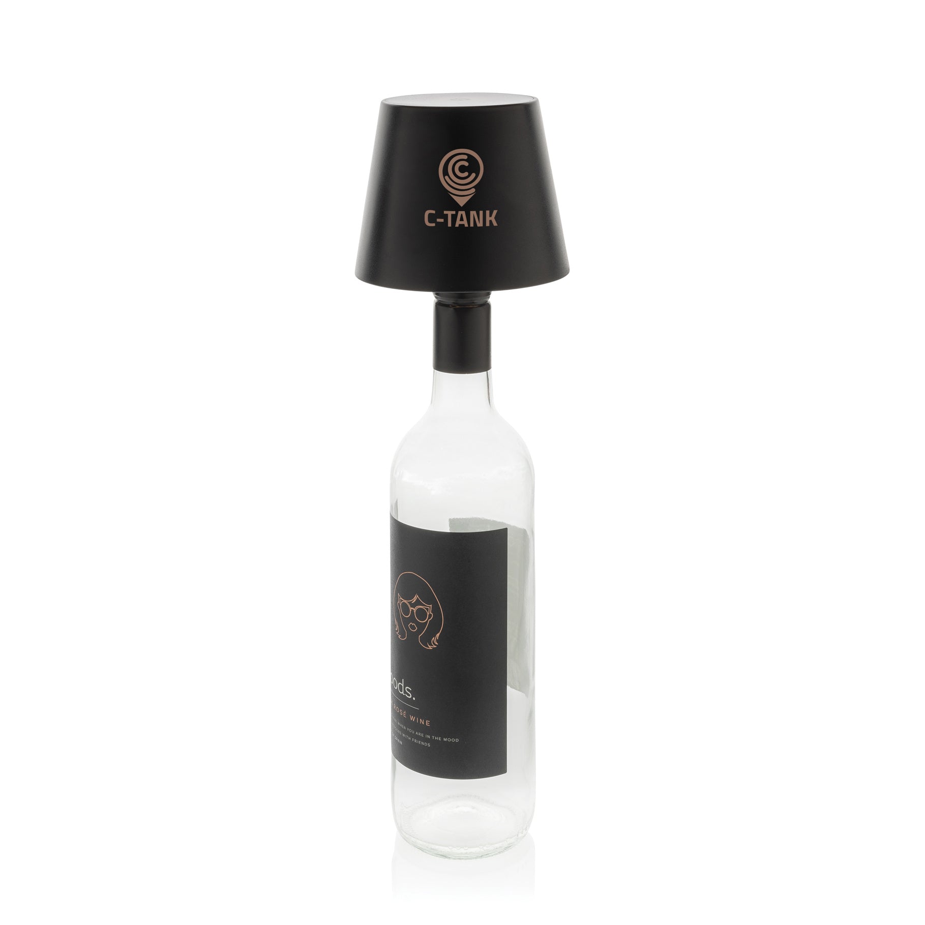 Promotional Logo Branded RCS Recycled Plastic Bottle Lamp - Bottleglow - illuminated