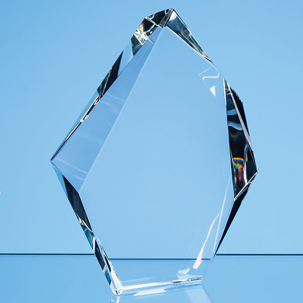 Optical Crystal Facetted Ice Peak Award - illuminated