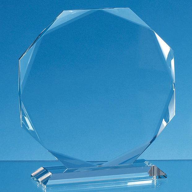 Clear Glass Facetted Octagon - illuminated
