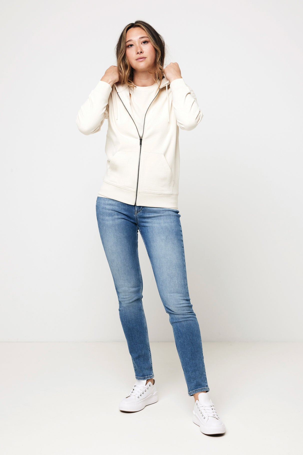 Corporate Branded Logo Recycled Cotton Zip Through Hoodie - Iqoniq Abisko - illuminated