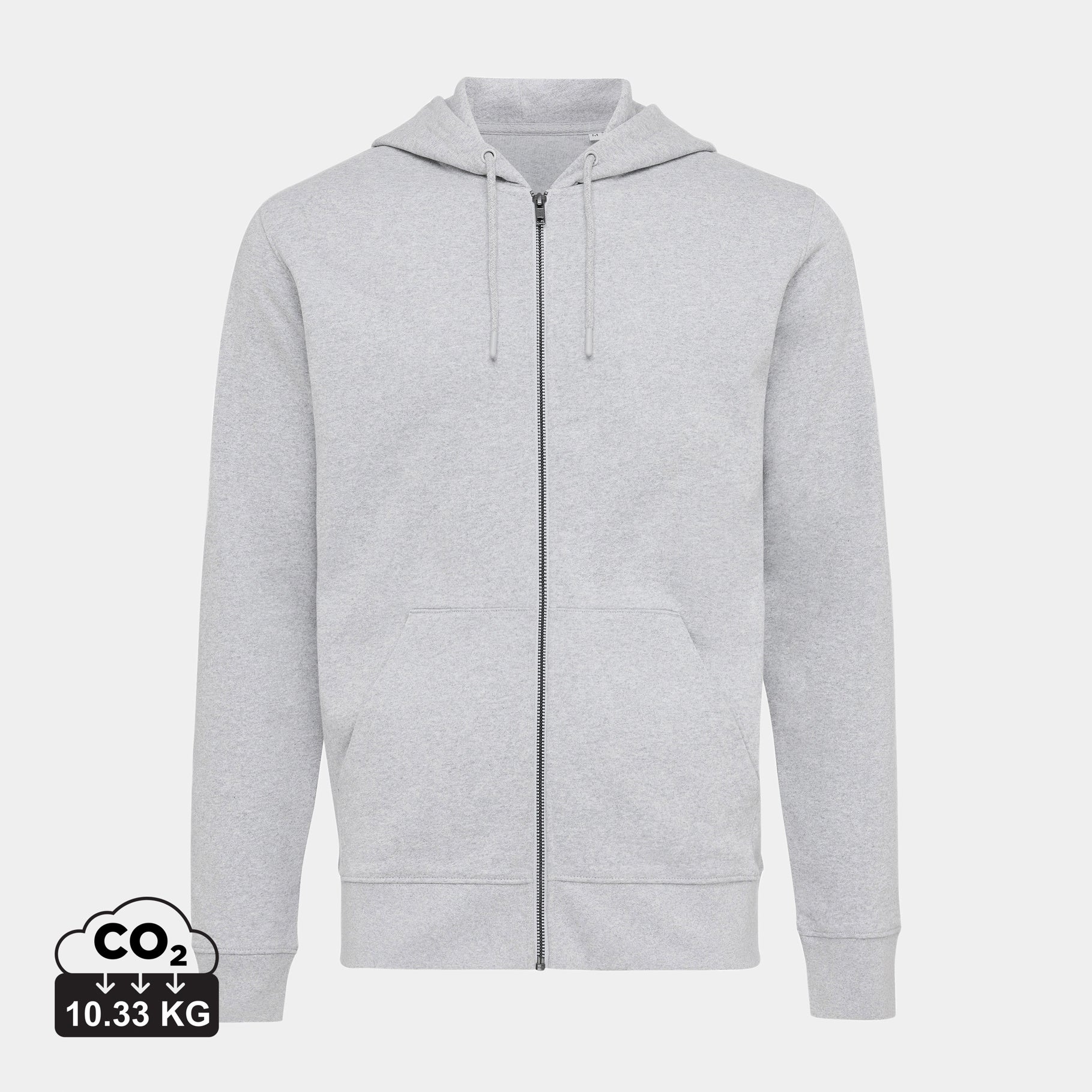 Corporate Branded Logo Recycled Cotton Zip Through Hoodie - Iqoniq Abisko - illuminated