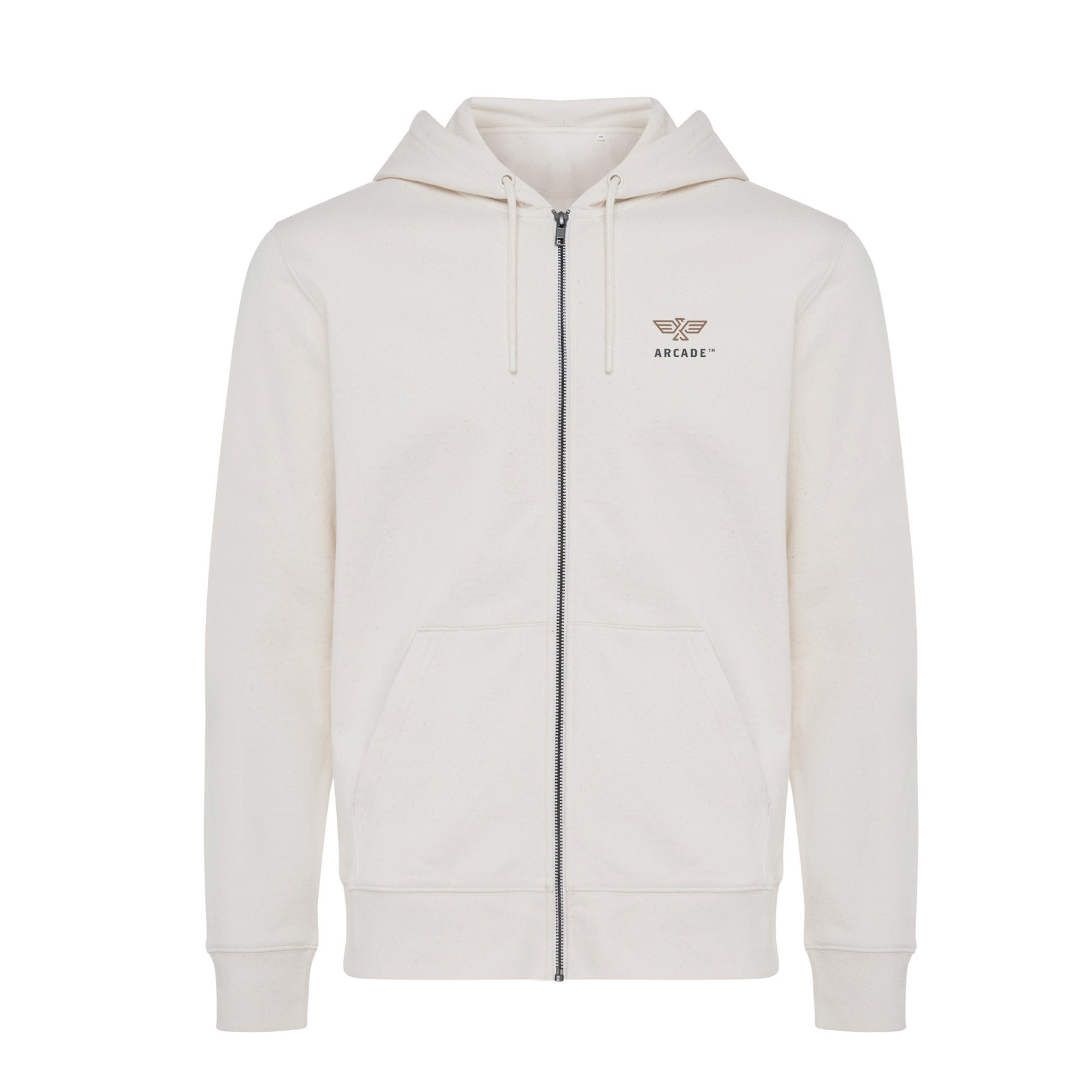 Corporate Branded Logo Recycled Cotton Zip Through Hoodie - Iqoniq Abisko - illuminated