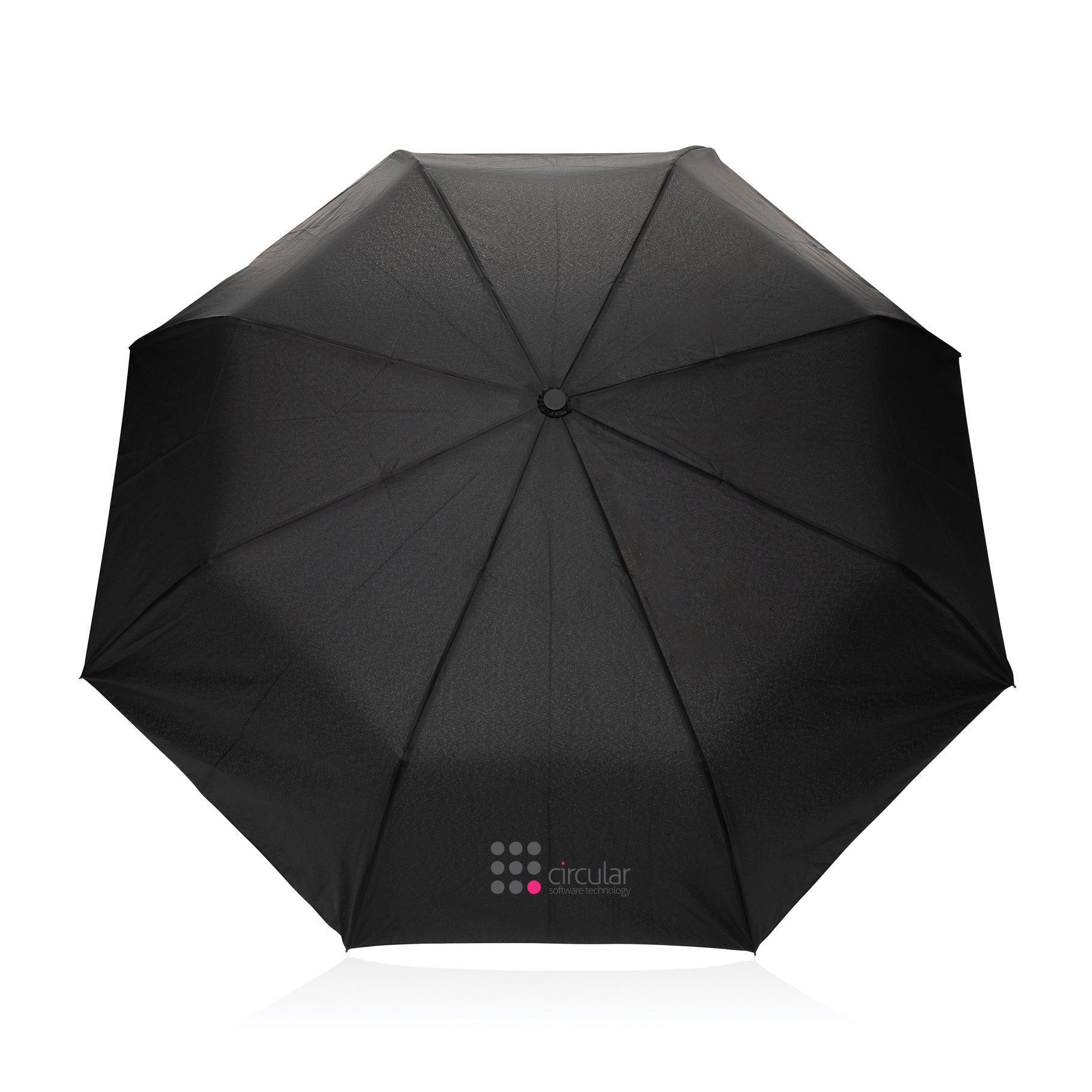 Recycled Polyester and Acacia Mini Auto Open Umbrella - Kaycey 21" AWARE™ - illuminated