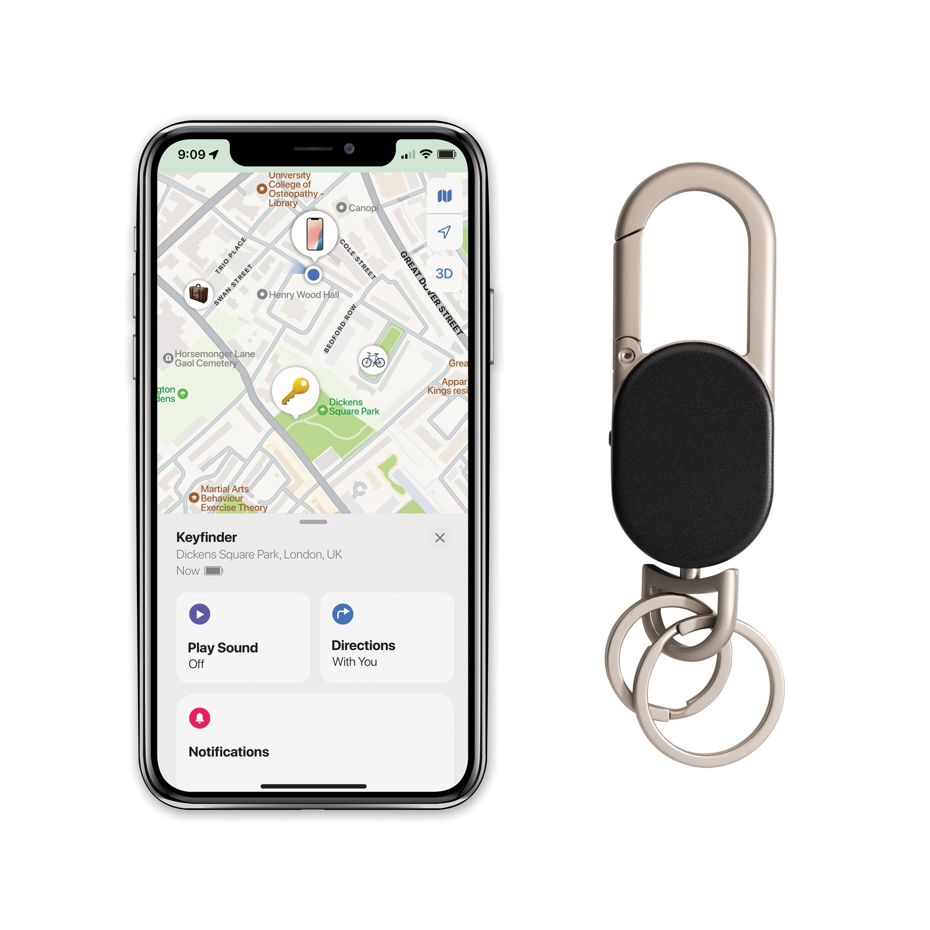 Keyfinder USBC Keychain with Worldwide Locating