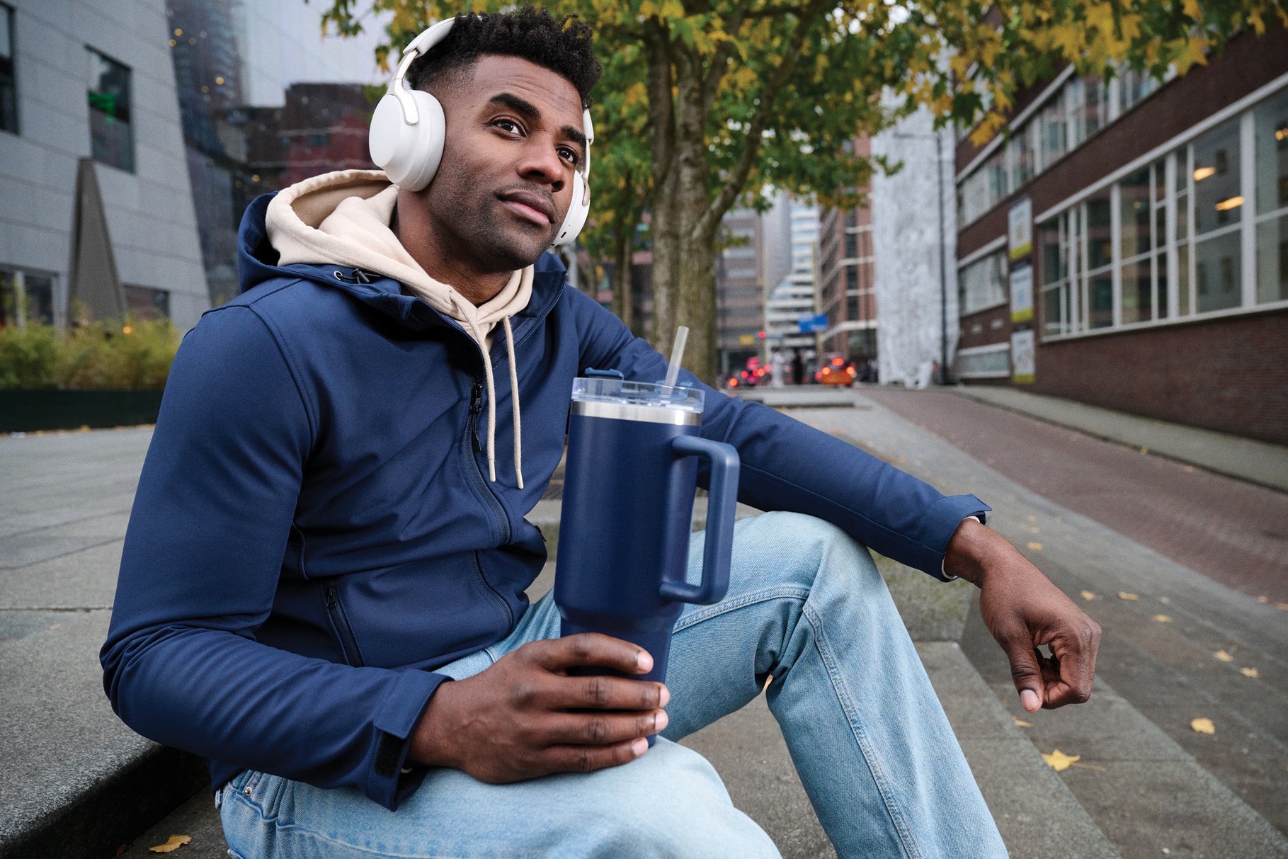 Logo Branded Recycled Steel Tumbler - Peakflow 1200ml