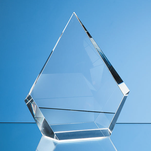 Optical Crystal Facet Diamond Award - illuminated