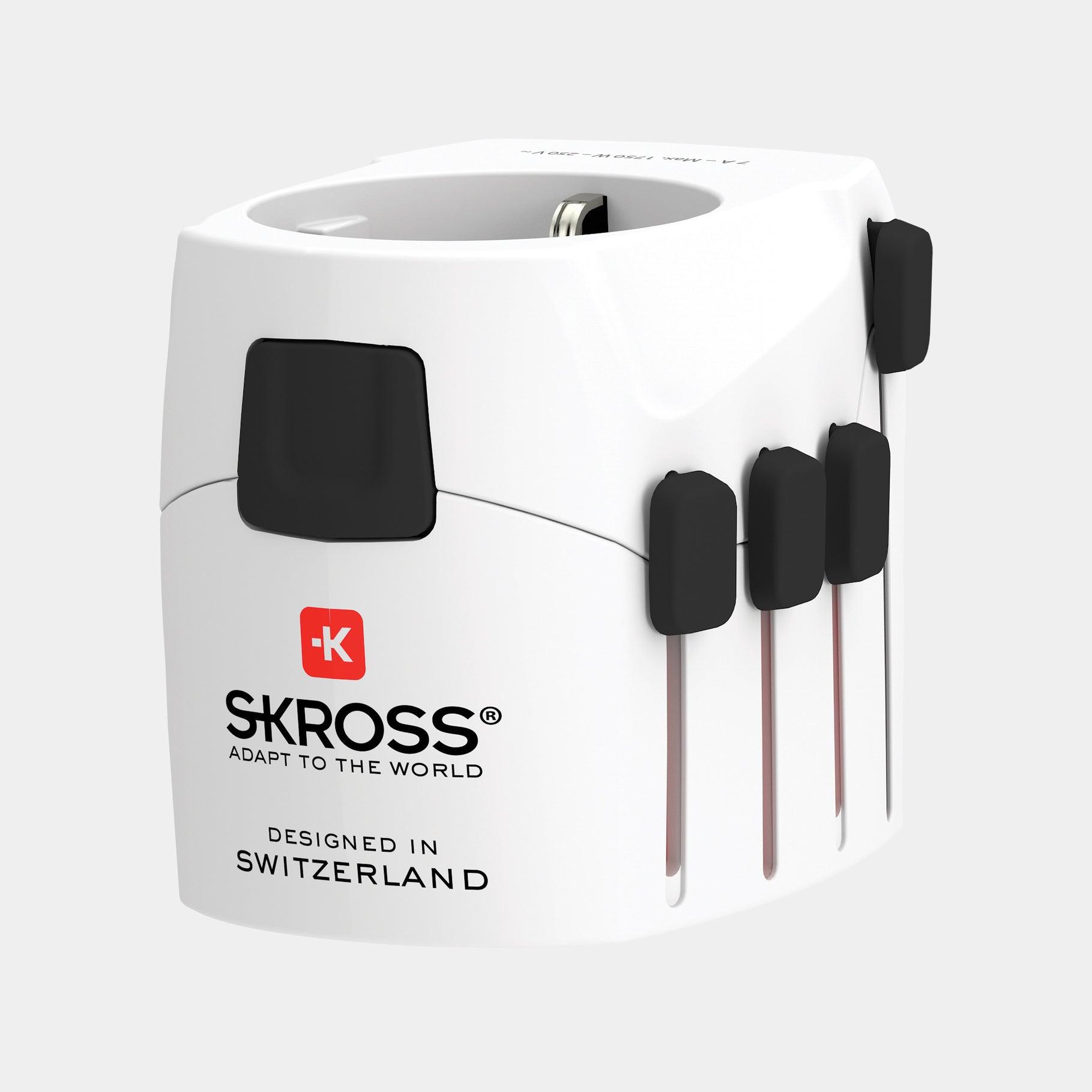 Logo Branded Skross World Travel Adapter - Pro 3 Pole - illuminated