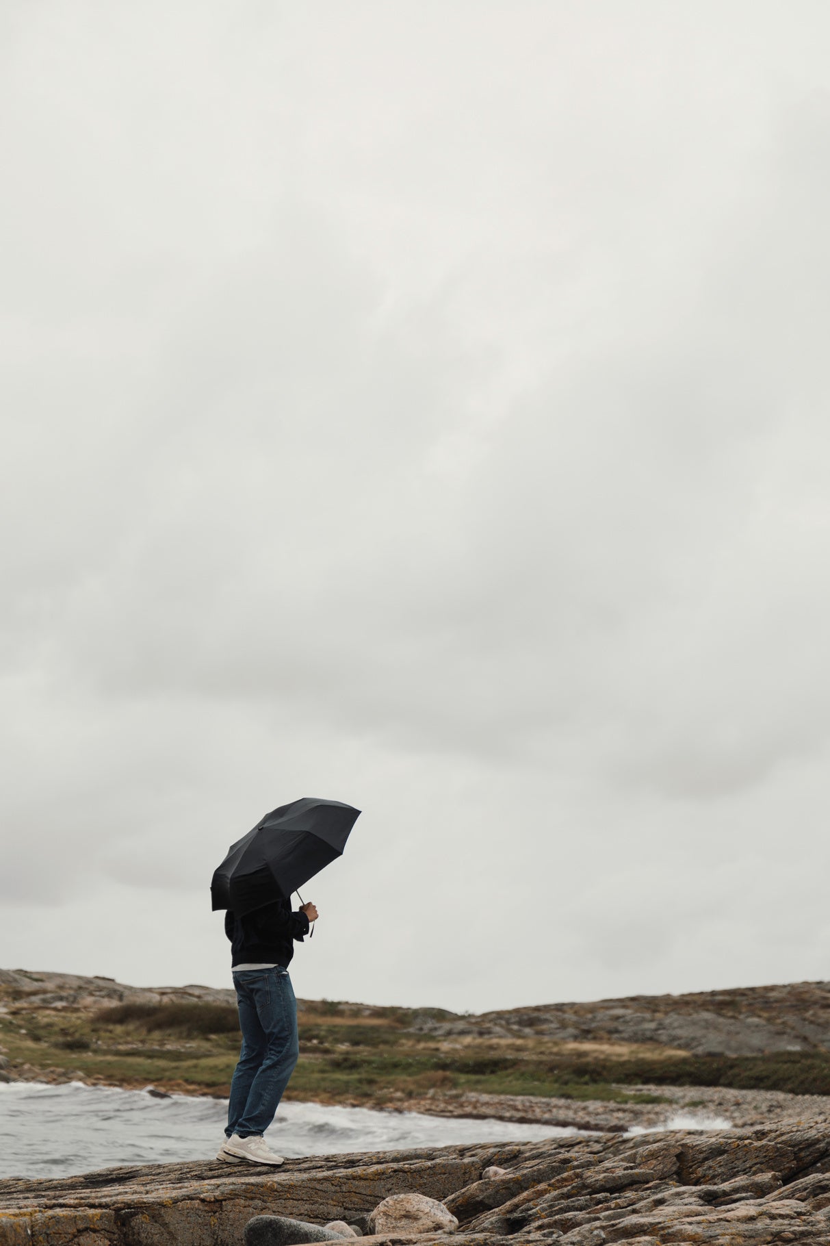 Branded Logo Recycled Telescopic Umbrella - Vinga Baltimore 21 Inch - illuminated