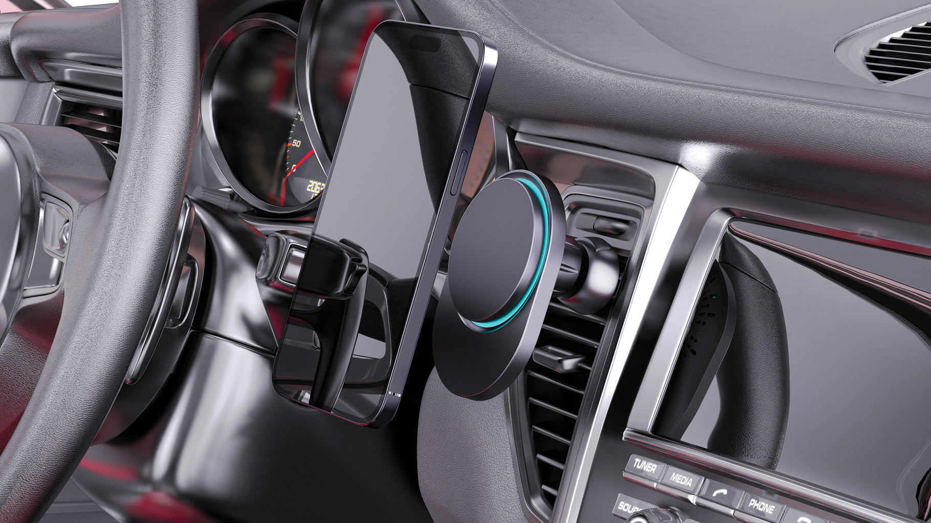 Magnetic Charging Car Mount - PowerCruze RCS 15W