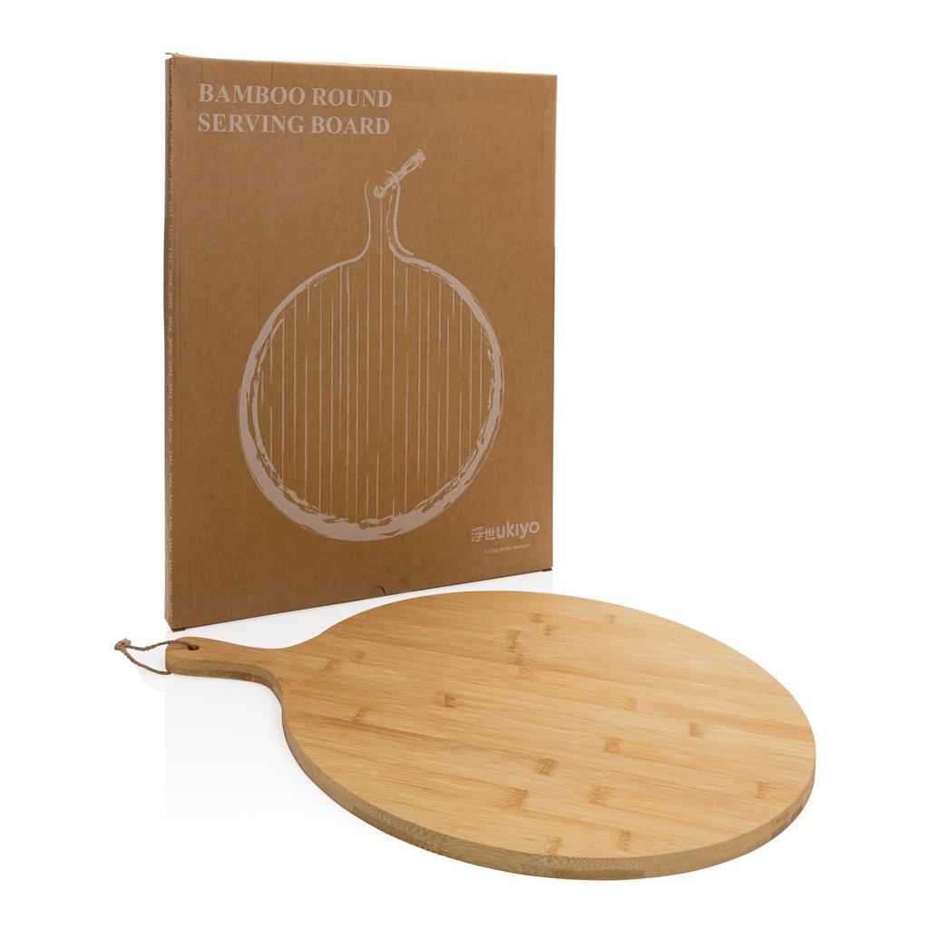 Ukiyo bamboo round serving board - illuminated