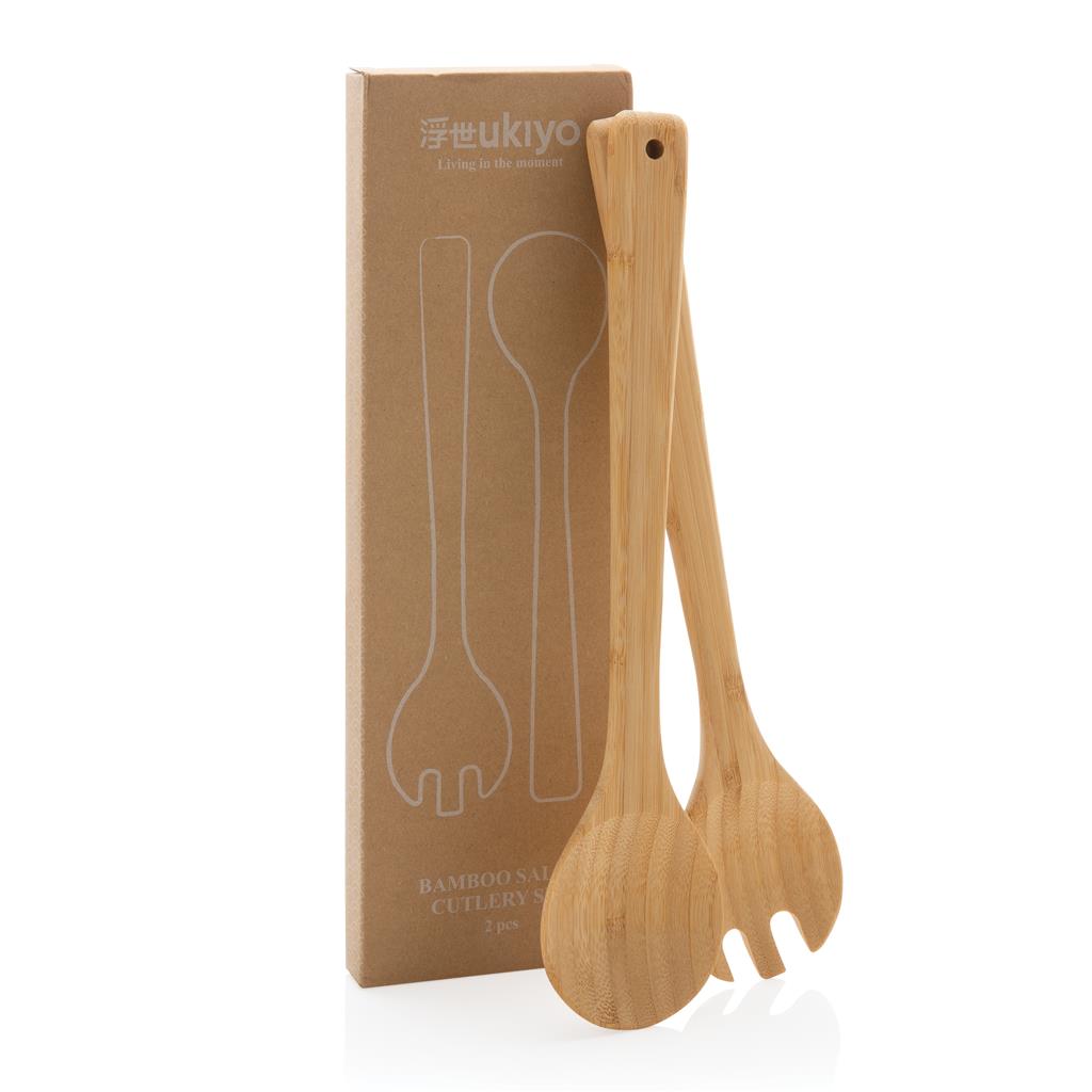 Ukiyo bamboo salad cutlery 2 pcs set - illuminated