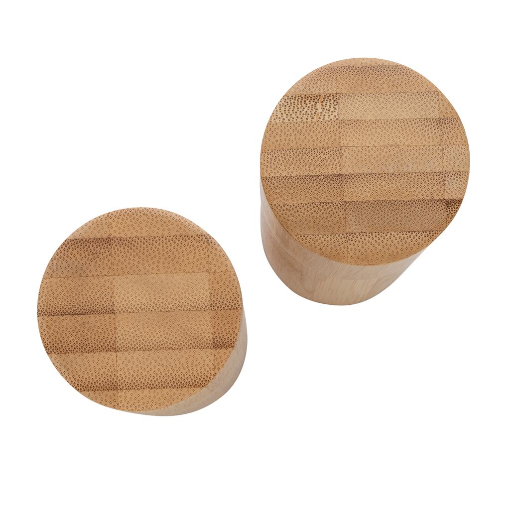 Ukiyo bamboo salt and pepper mill set - illuminated