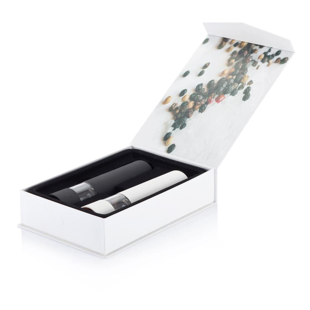 Electric pepper and salt mill set - illuminated