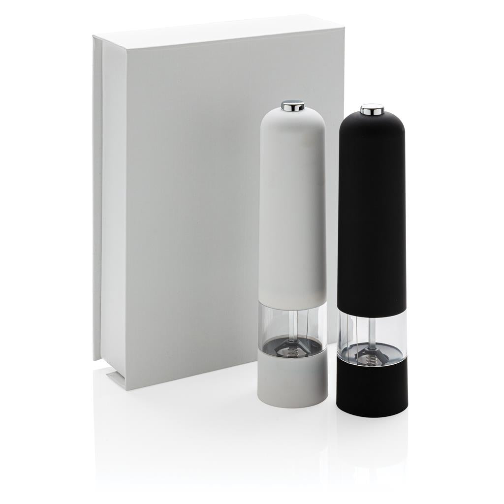 Electric pepper and salt mill set - illuminated