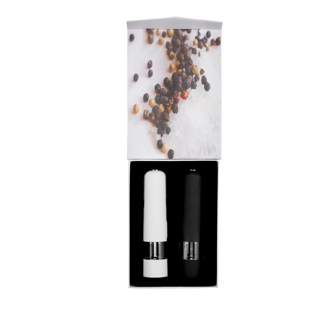 Electric pepper and salt mill set - illuminated