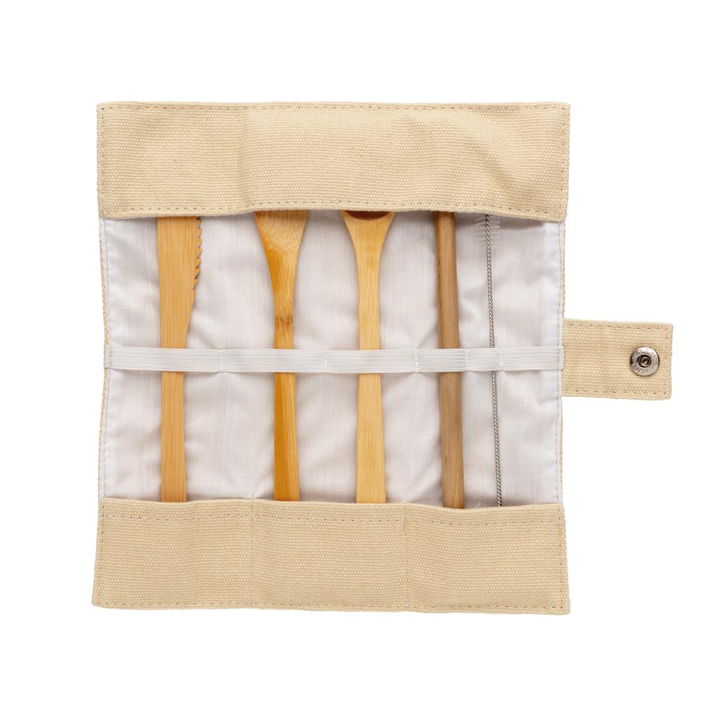 Reusable bamboo travel cutlery set - illuminated