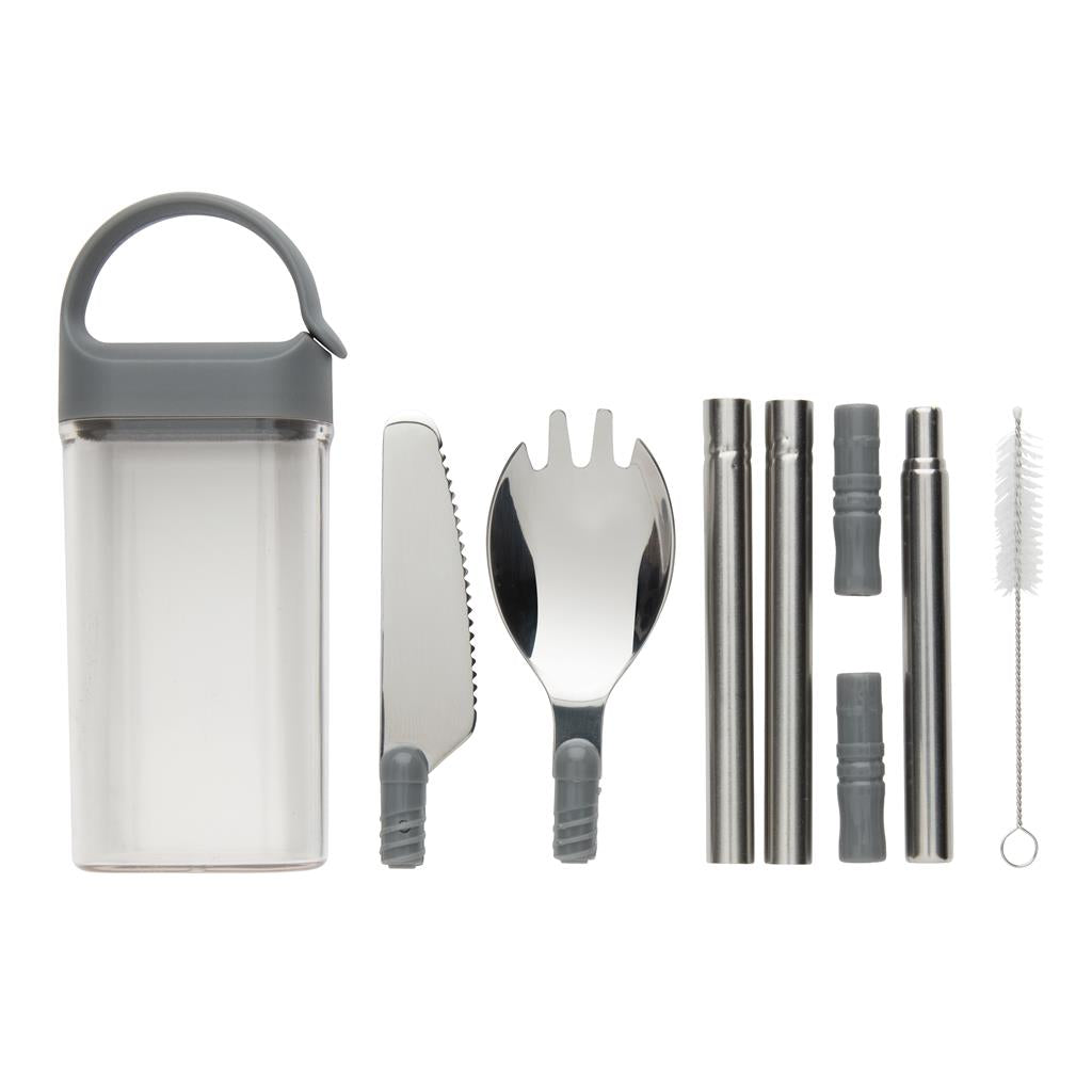 Pocketsize reusable cutlery set on-the-go - illuminated