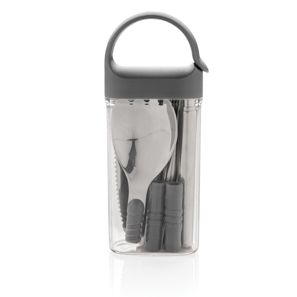 Pocketsize reusable cutlery set on-the-go - illuminated