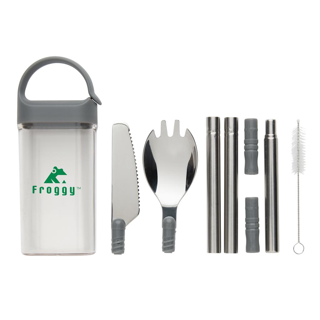 Pocketsize reusable cutlery set on-the-go - illuminated