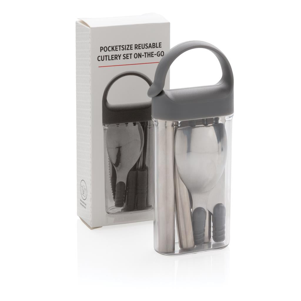 Pocketsize reusable cutlery set on-the-go - illuminated