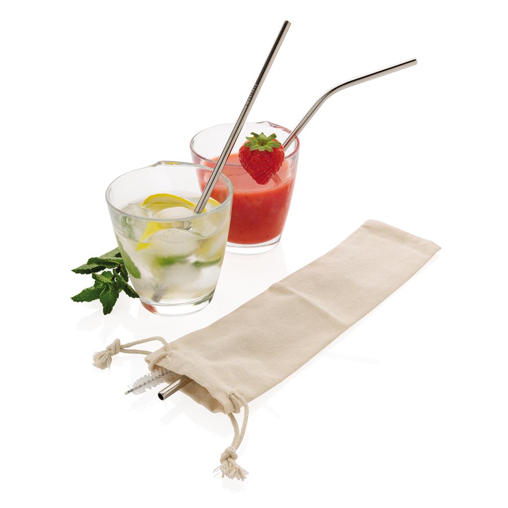 Reusable stainless steel 3 pcs straw set - illuminated