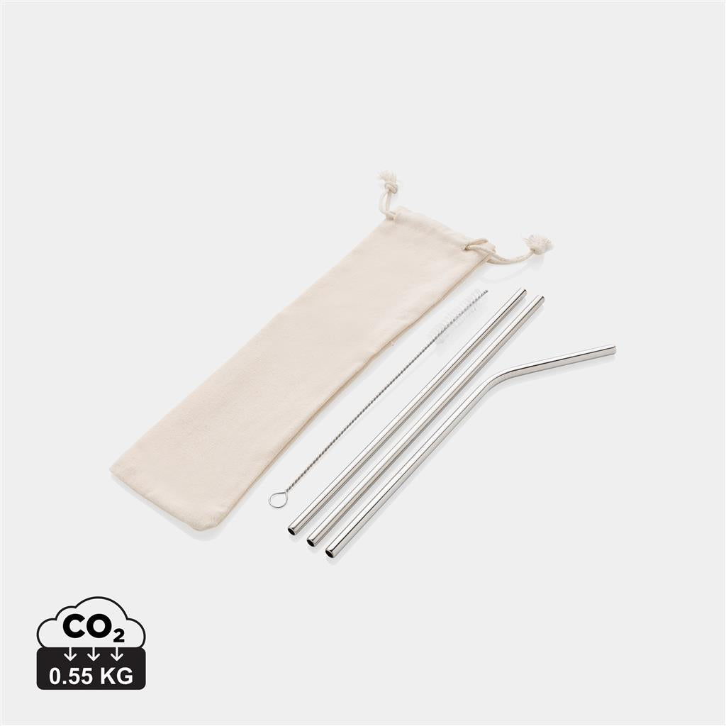 Reusable stainless steel 3 pcs straw set - illuminated