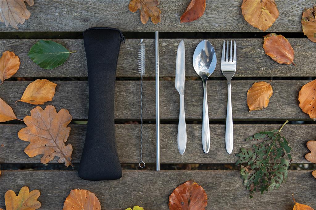 4 PCS stainless steel re-usable cutlery set - illuminated