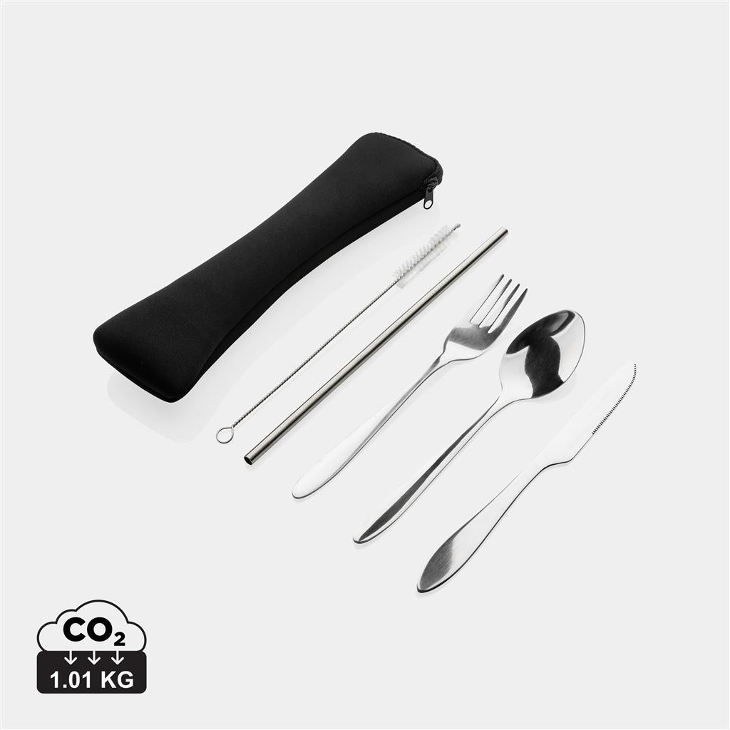 4 PCS stainless steel re-usable cutlery set - illuminated