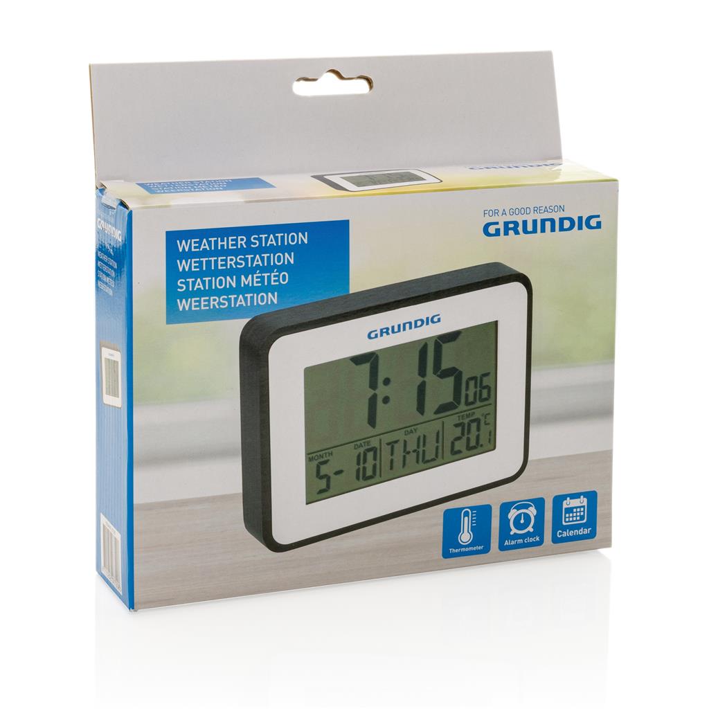 Grundig weatherstation alarm and calendar - illuminated