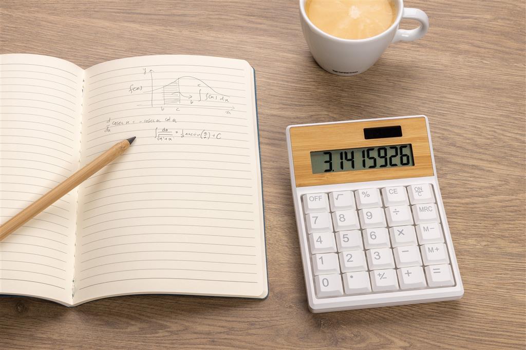 Utah RCS recycled plastic and bamboo calculator - illuminated