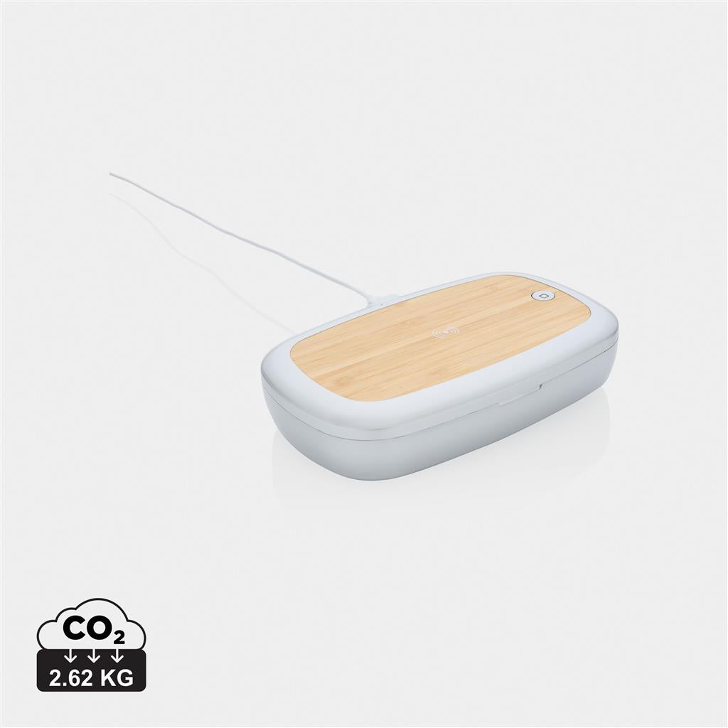 Rena UV-C steriliser box with 5W wireless charger - illuminated