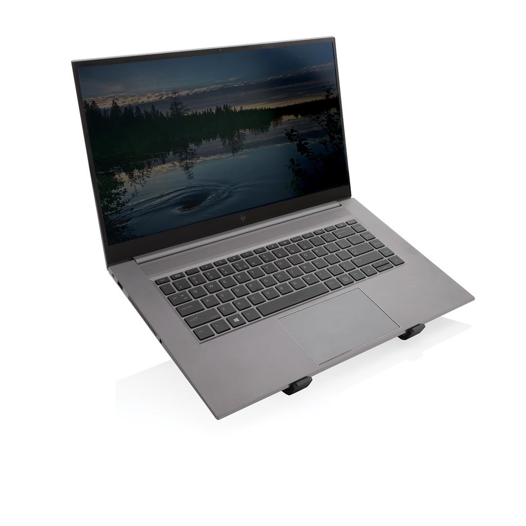 Terra RCS recycled aluminium universal laptop/tablet stand - illuminated