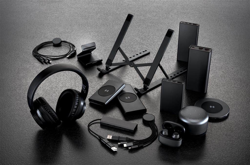 Terra RCS recycled aluminium tablet & phone stand - illuminated