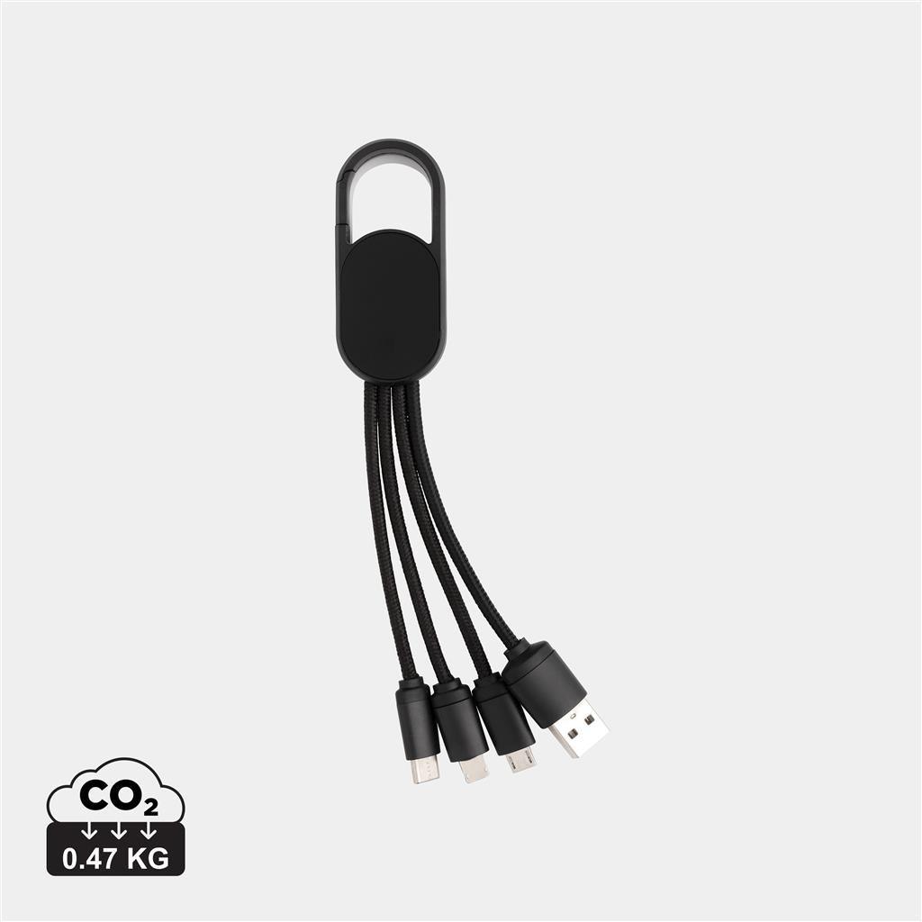 4-in-1 cable with carabiner clip - illuminated