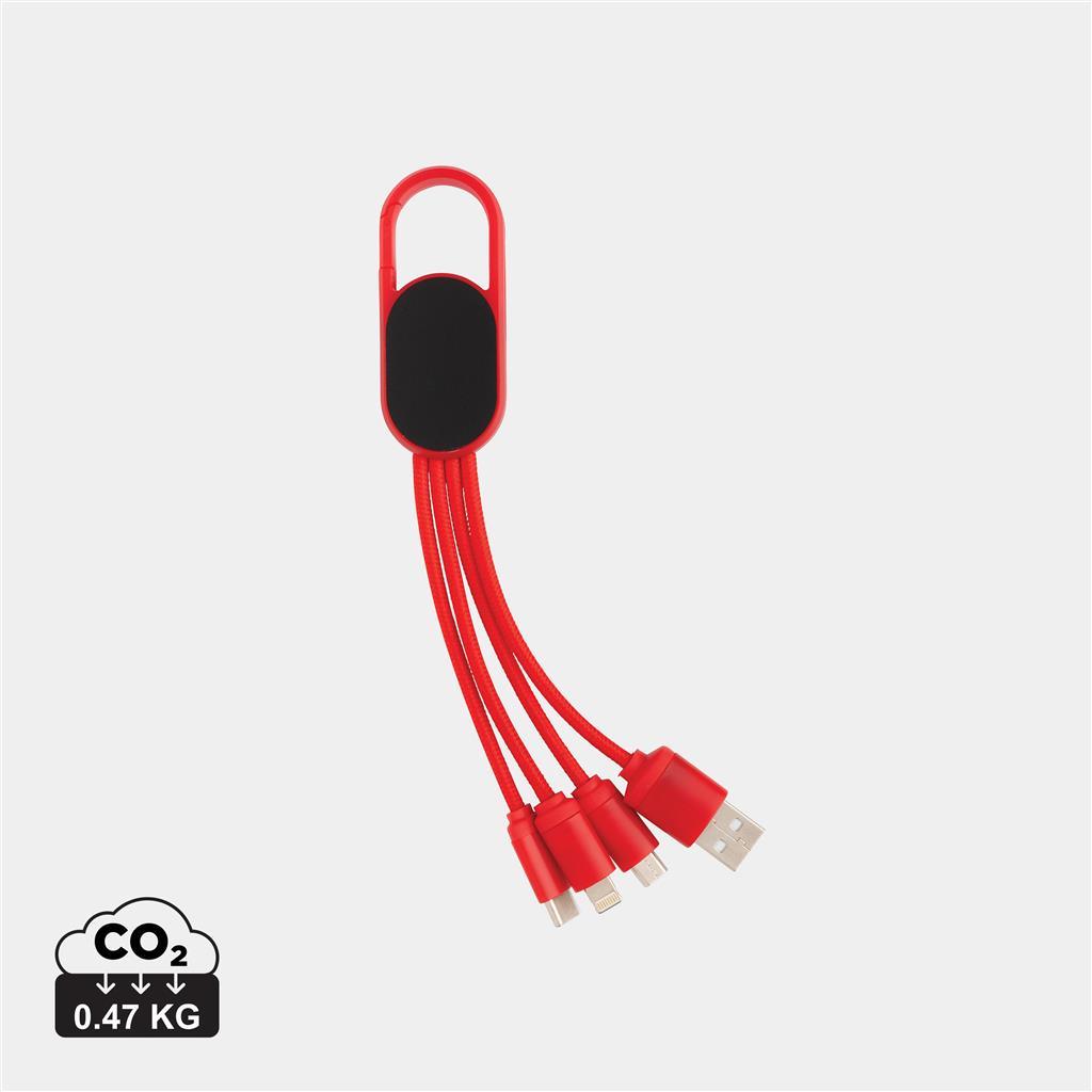 4-in-1 cable with carabiner clip - illuminated
