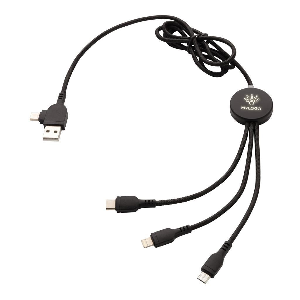 Light up logo 6-in-1 cable - illuminated