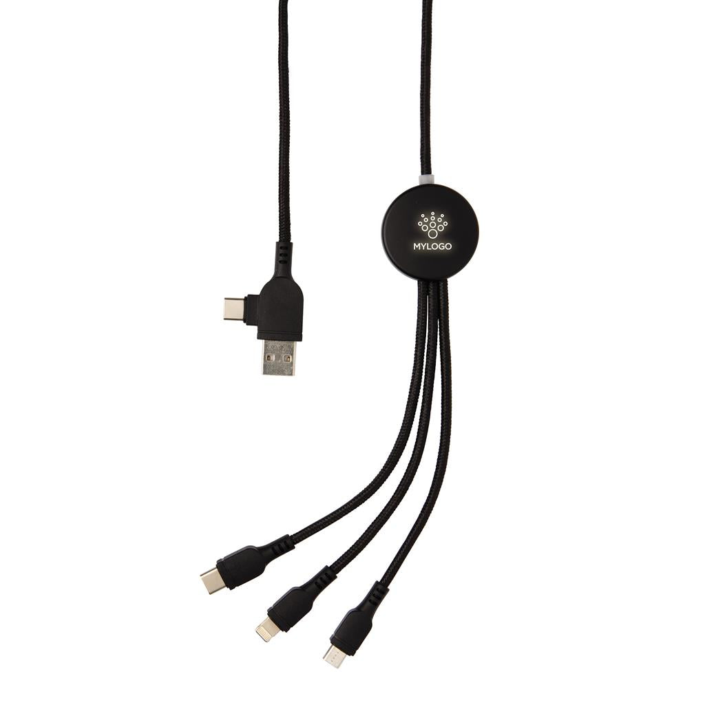 Light up logo 6-in-1 cable - illuminated
