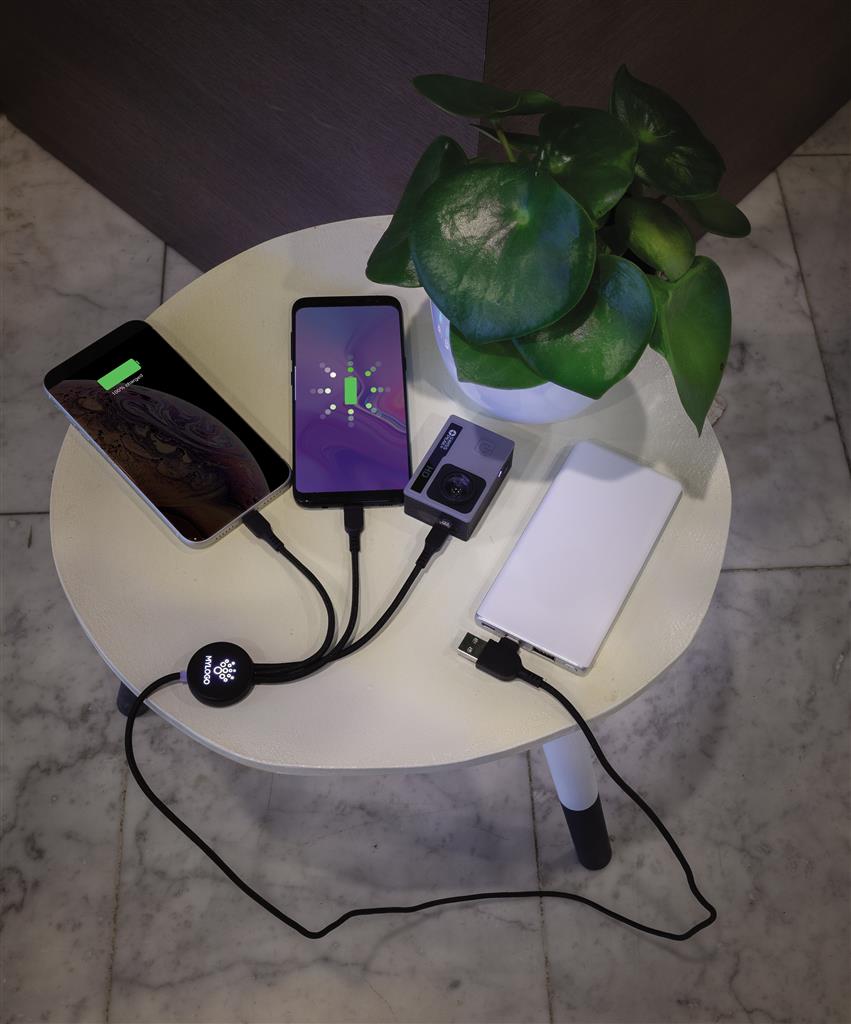 Light up logo 6-in-1 cable - illuminated