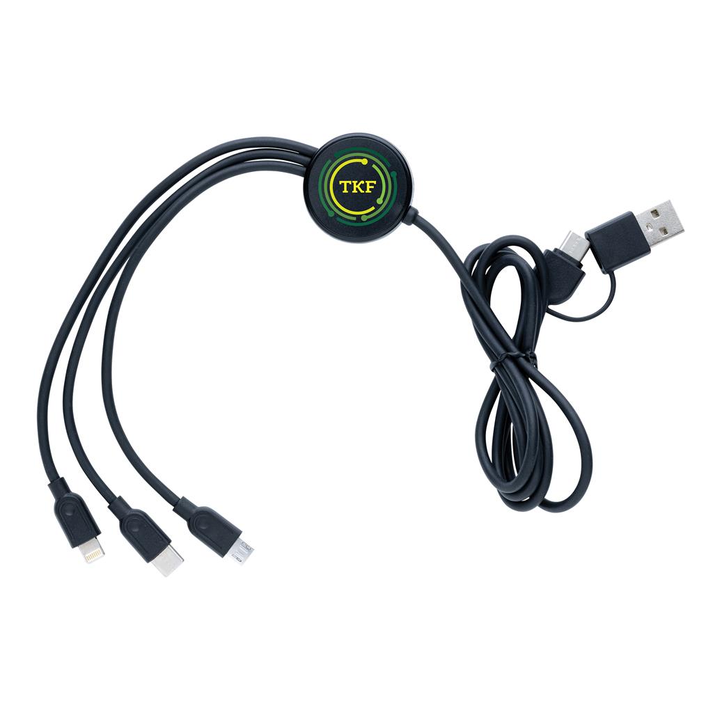 RCS recycled TPE and recycled plastic 6-in-1 cable - illuminated