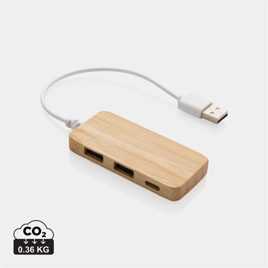 Bamboo hub with Type-C - illuminated
