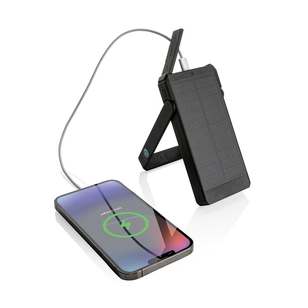 Skywave RCS recycled plastic solar powerbank 10000 mAh - illuminated