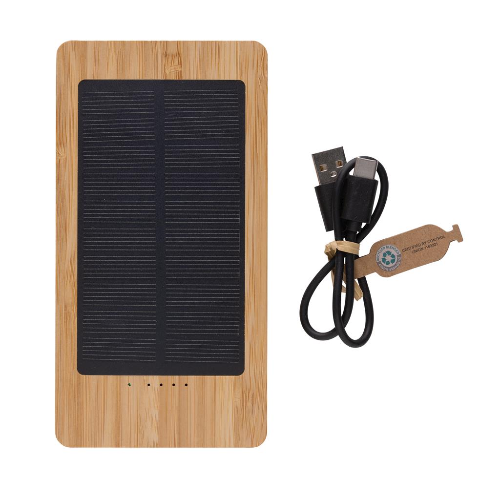 Sunwick 10.000 mAh Bamboo solar powerbank - illuminated