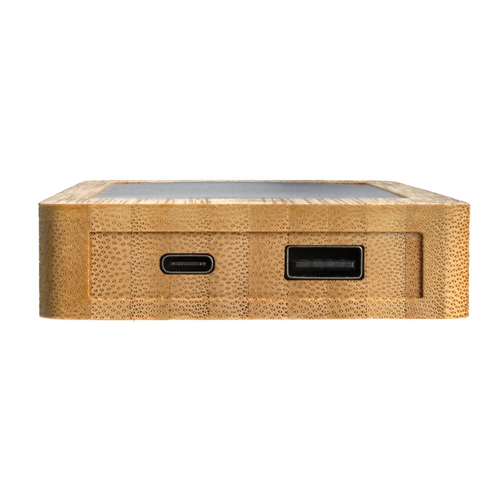 Sunwick 10.000 mAh Bamboo solar powerbank - illuminated