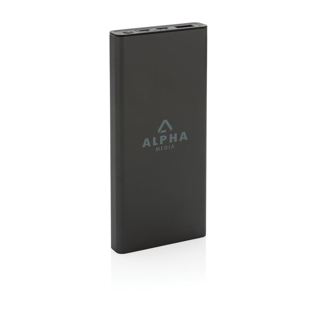 Terra RCS recycled 18W aluminium powerbank 10.000 mAh - illuminated