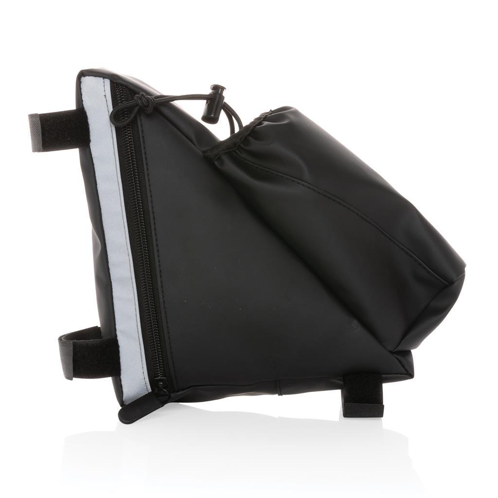 PU high visibility bike frame bag with bottle holder - illuminated