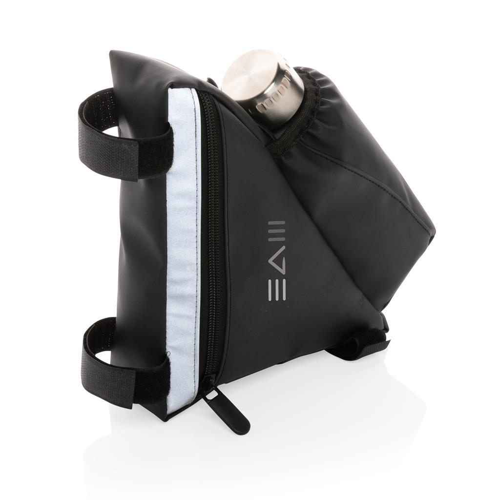PU high visibility bike frame bag with bottle holder - illuminated