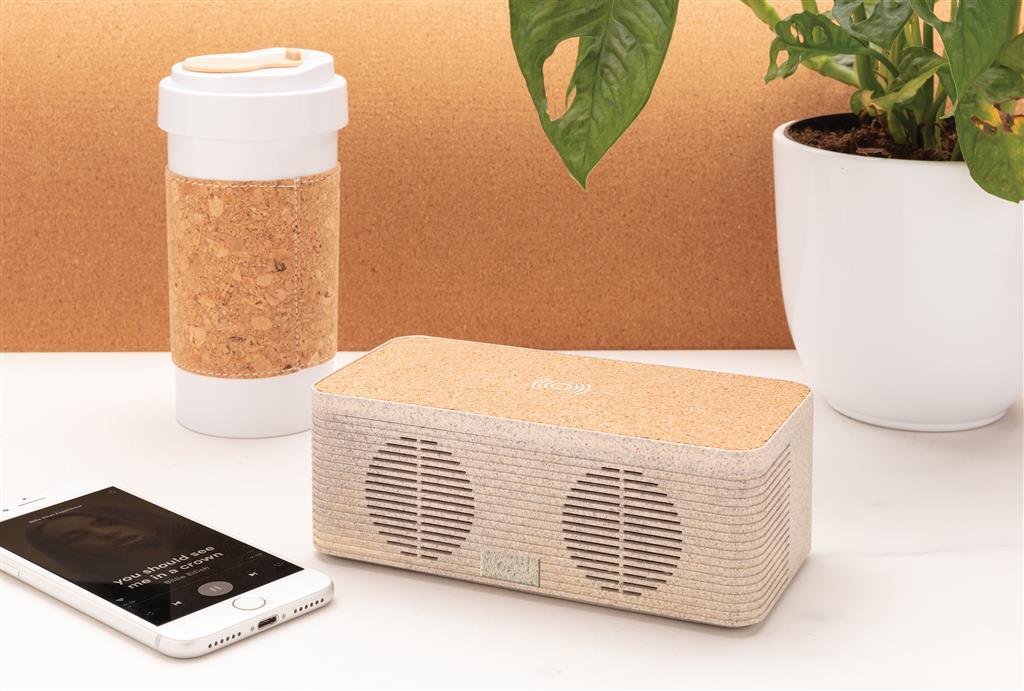 Wheatstraw wireless charging speaker - illuminated