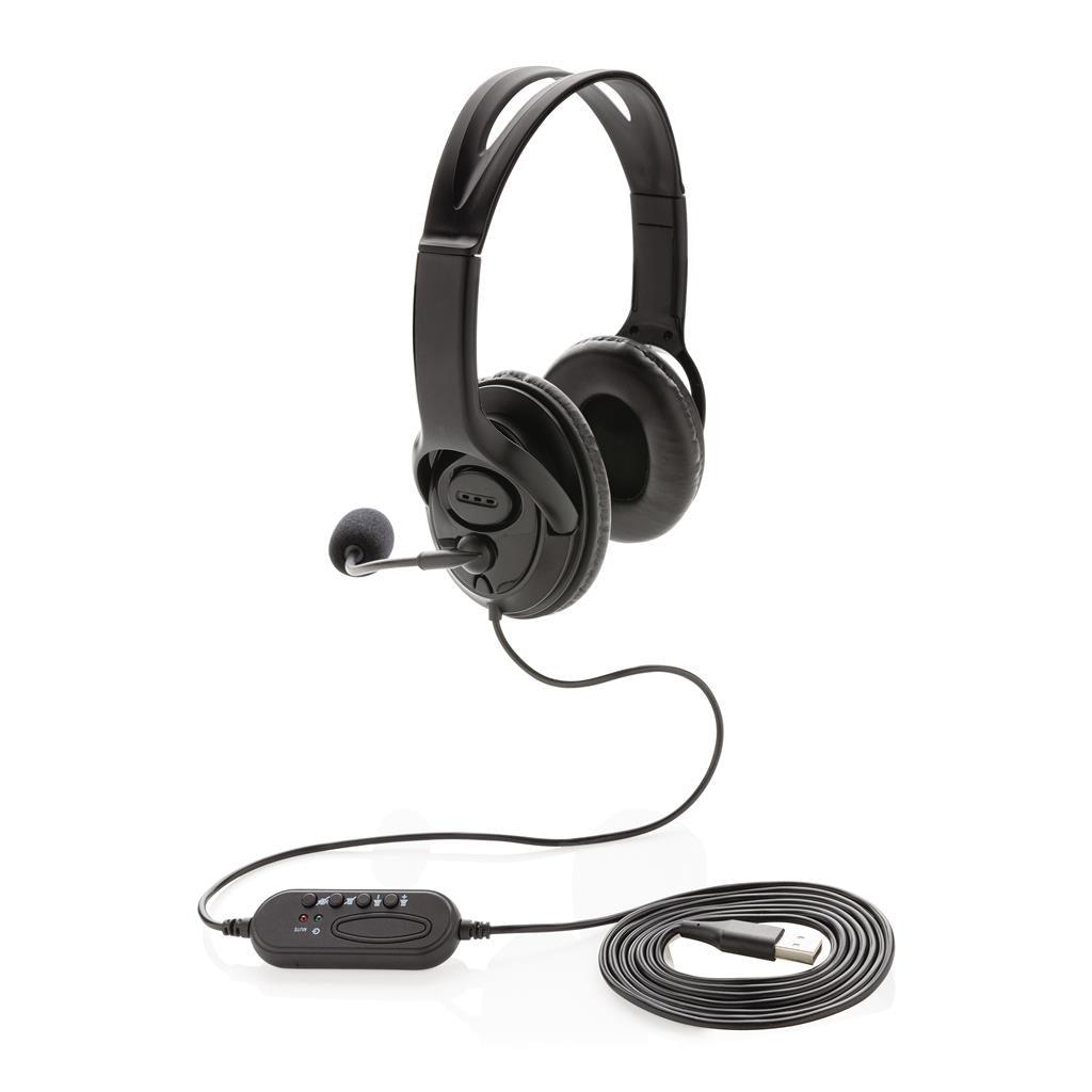 Over ear wired work headset - illuminated