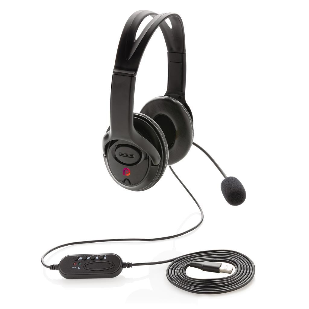Over ear wired work headset - illuminated